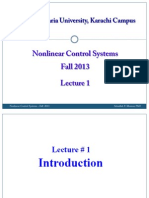 Lecture 1 - Nonlinear Control Systems - Fall 2013