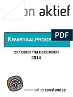 Anton Aktief - Kwartaalprogramma Oktober TM December 2014