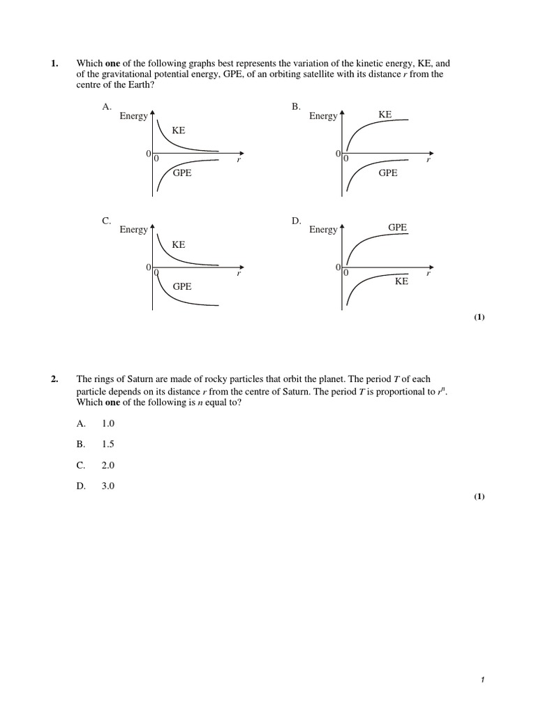 Graviational Field And Orbits Orbit Mass