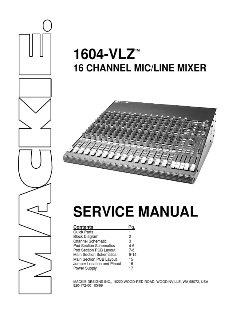 Mackie 1604-VLZ 16 Channel Mixer | PDF | Electronic Design | Sound