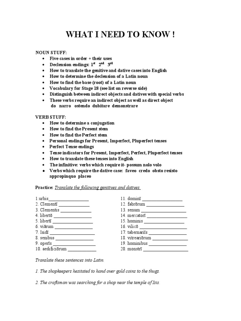 Latin Grammar Essentials | PDF | Grammatical Tense | Latin