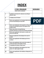 Index: S.No Name of The Program Remarks