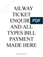 Railway Ticket Enquiry and All Types Bill Payment