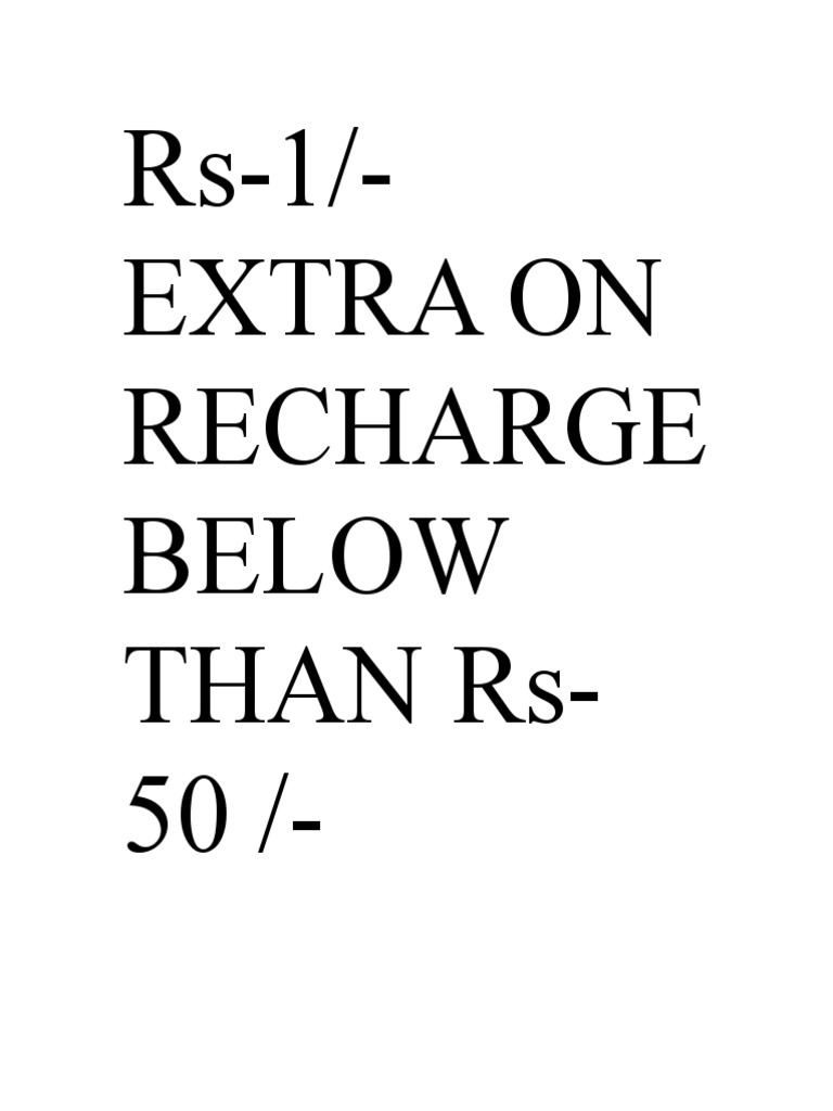 Extra Recharge Offers Under Rs 50 | PDF