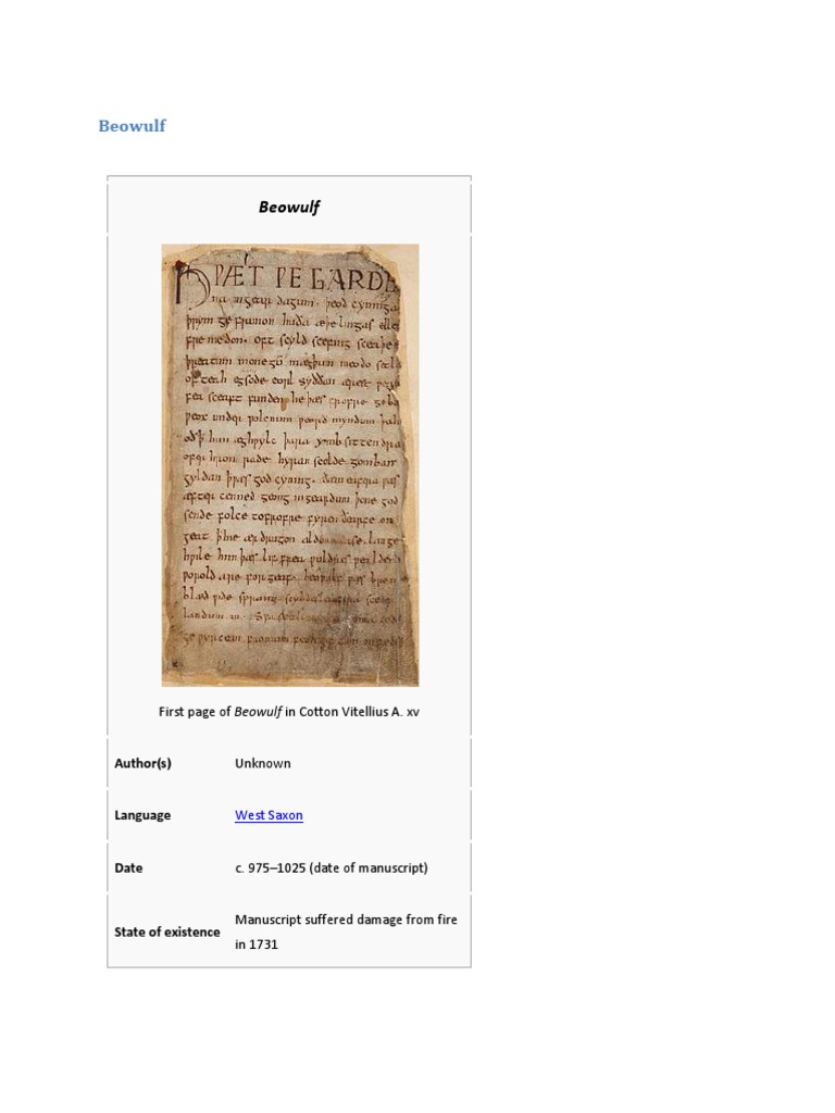 Beowulf Beowulf Oral Tradition - 
