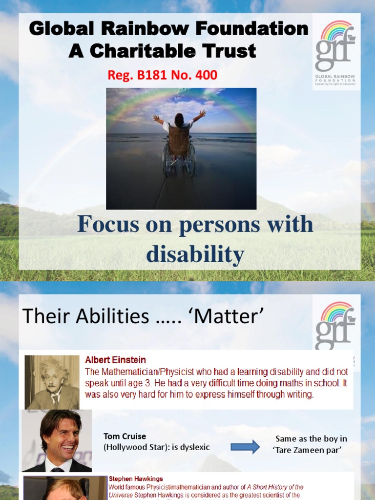Global Rainbow Foundation: Empowering Disabilities | PDF | Wellness