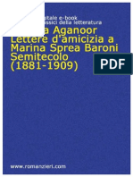 Vittoria Aganoor - Lettere A Marina Sprea Baroni (1881-1909)