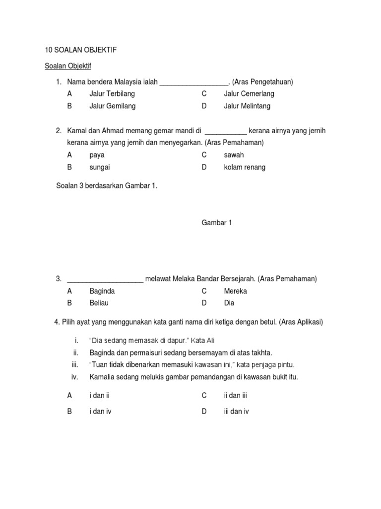 10 Soalan Objektif Pdf