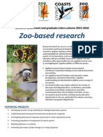 Zoo-Based Research: Sandwich Placement and Graduate Intern Scheme 2015-2016