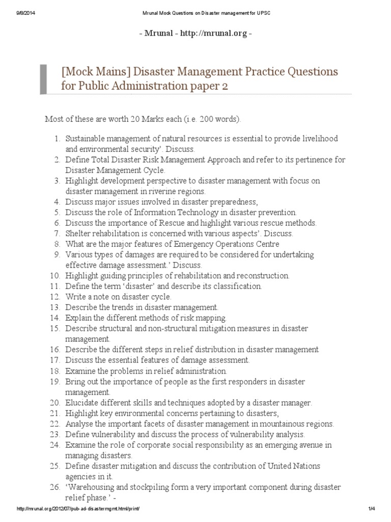 Research questions about disaster preparedness image