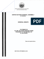 UNGA - United Nations General Assembly El Salvador Speech 2014