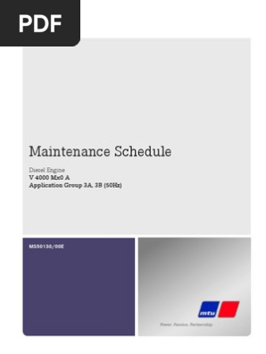 MTU 4000 Maintenance Schedule