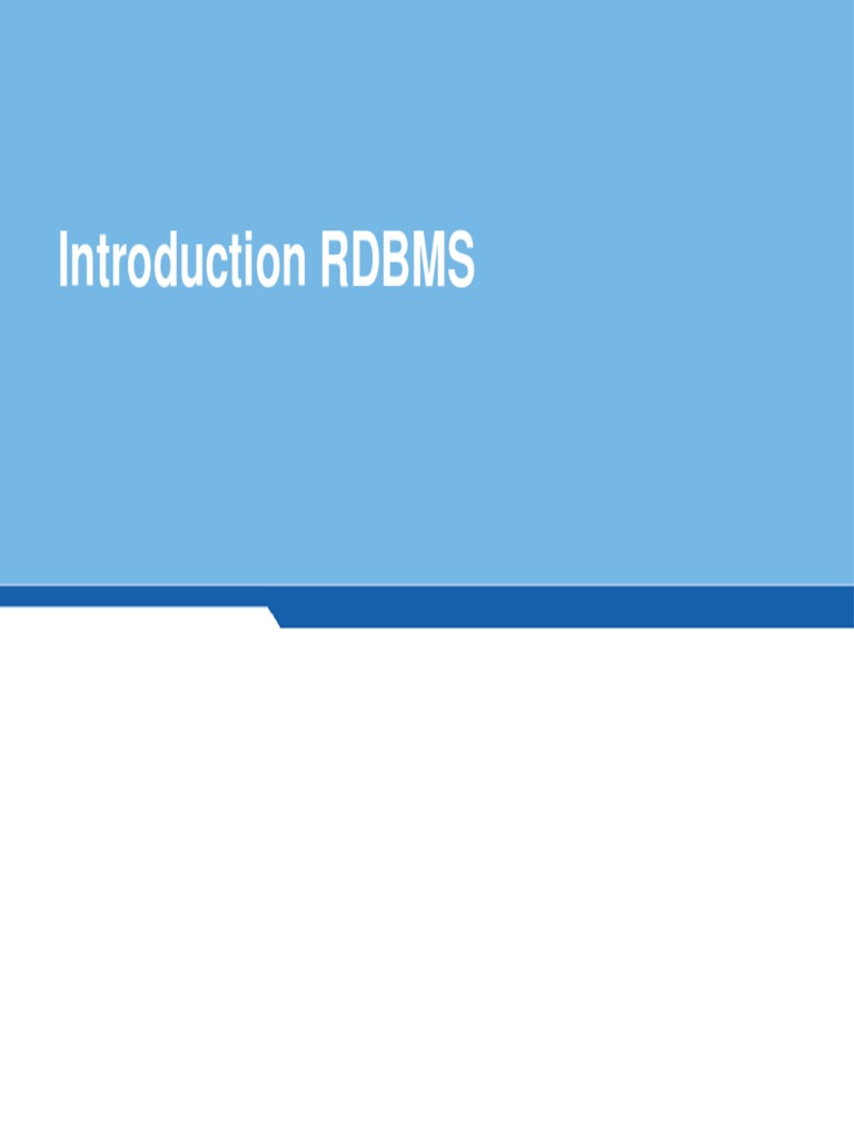 RDBMS | PDF | Relational Database | Relational Model