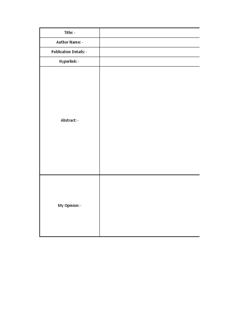 Title: - Author Name: - Publication Details: - Hyperlink | PDF