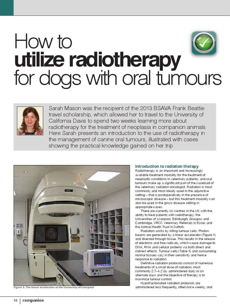 How-To-may-2014 CompanionHow To Utilize Radiotherapy For Dogs With Oral ...