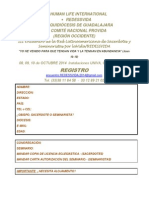 08, 09, 10 de OCTUBRE 2014 Instalaciones UNIVA, Guadalajara, Jal. Tel. (33) 38 11 84 58 - 33 12 89 21 02