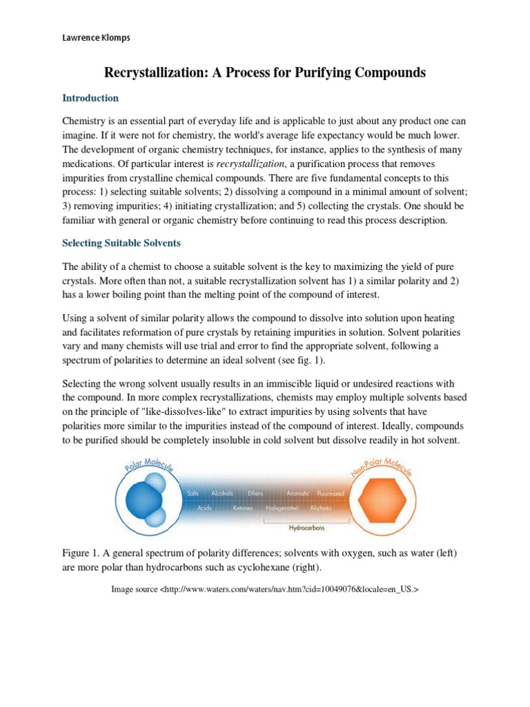 Recrystallization Process Explained | PDF | Crystallization ...