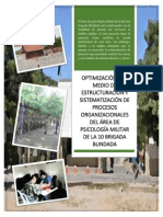 Optimización Por Medio de Estructuración y Sistematización de Procesos Organizacionales Del Área de Psicología Militar de La 10 Brigada Blindada