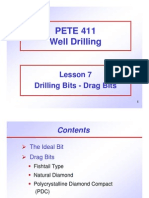 PETE 411 Well Drilling: Lesson 7 Drilling Bits - Drag Bits