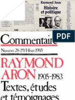 Aron, Raymond - Revue Commentaire Spécial Raymond Aron (1905-1983)