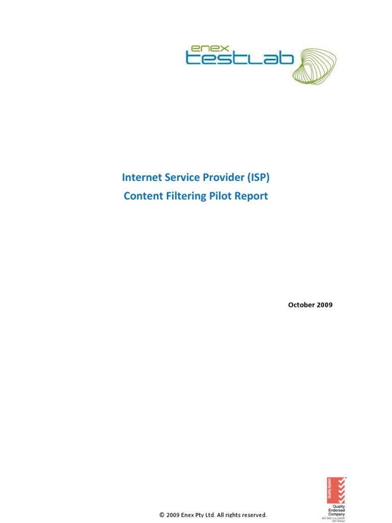 ISP Filtering Live Pilot Report | PDF