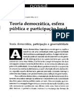 Teoria Democrática, Esfera Pública e Participação Local