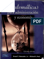 Matematicas para Administracion y Economia