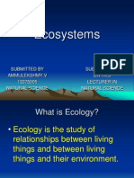 Ecosystems: Submitted To Divya.S Lecturer in Natural Science Submitted by Ammulekshmy.V 13375005 Natural Science