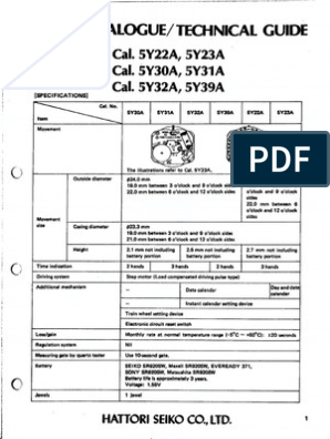1931 - Seiko 5Y22A, 5Y23A, 5Y30A, 5Y31A, 5Y32A, 5Y39A | PDF