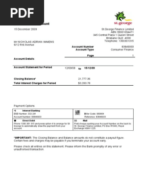 Statement of Account