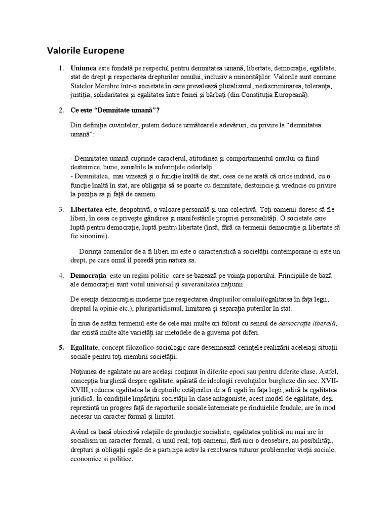 Valorile Europene Valori Nationale Republica Moldova Pdf