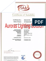 Auroras Lighting SAA Certificate 2014new