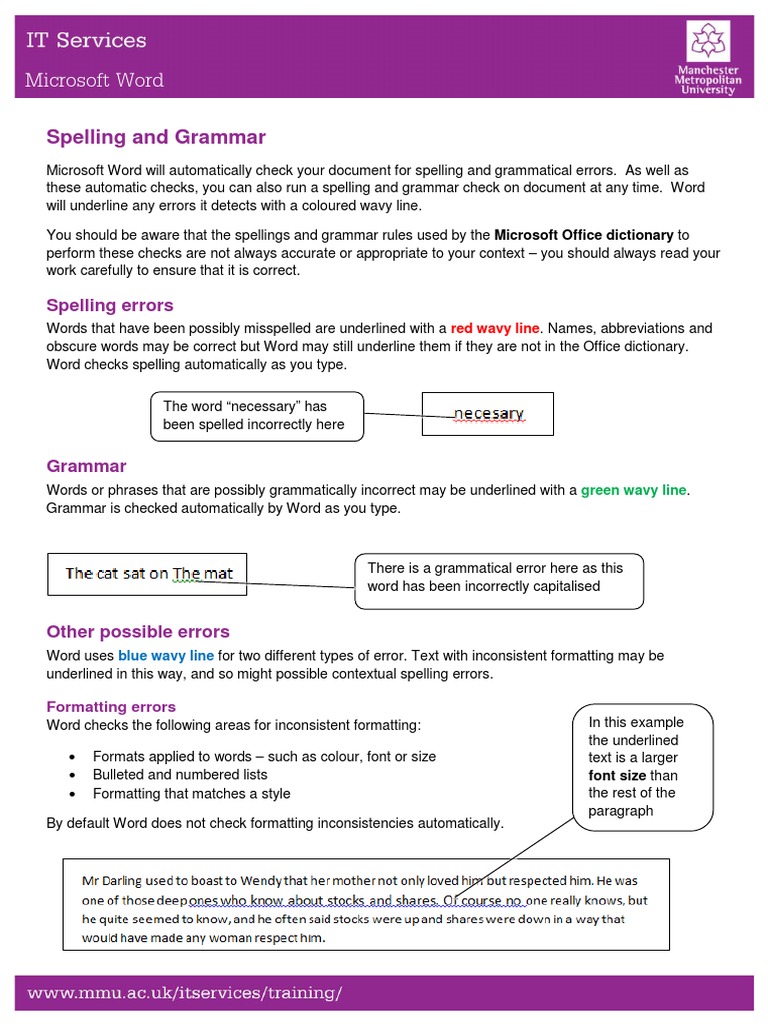 Spelling and Grammar: Microsoft Word | PDF | Microsoft Word | Spelling