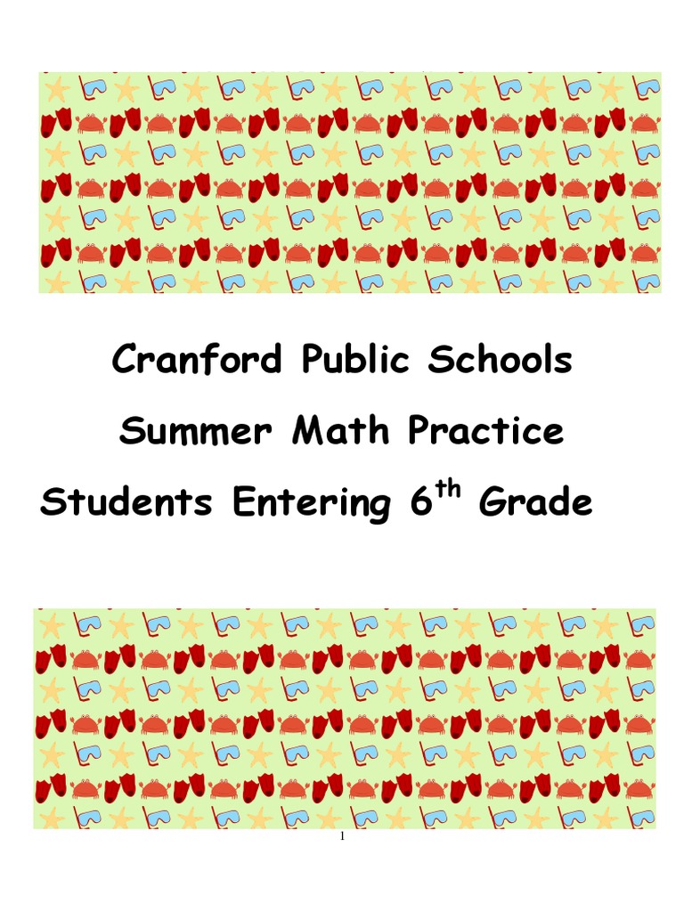2014 6th Grade Summer Math Packet Fraction (Mathematics