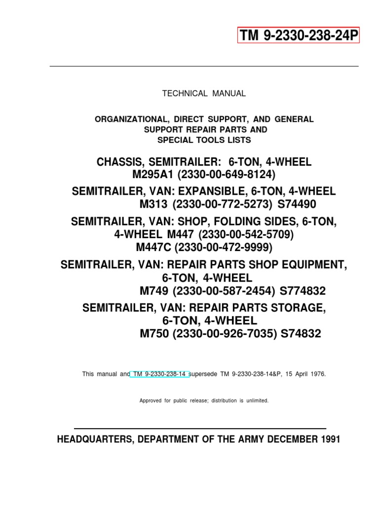 TM 9-2330-238-24P M295a1, M313, M447 (C), M749, M750, PDF