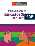 Plan Nacional Igualdad Genero 2012 2017