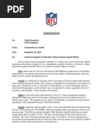 Roger Goodell's Memo To NFL Teams