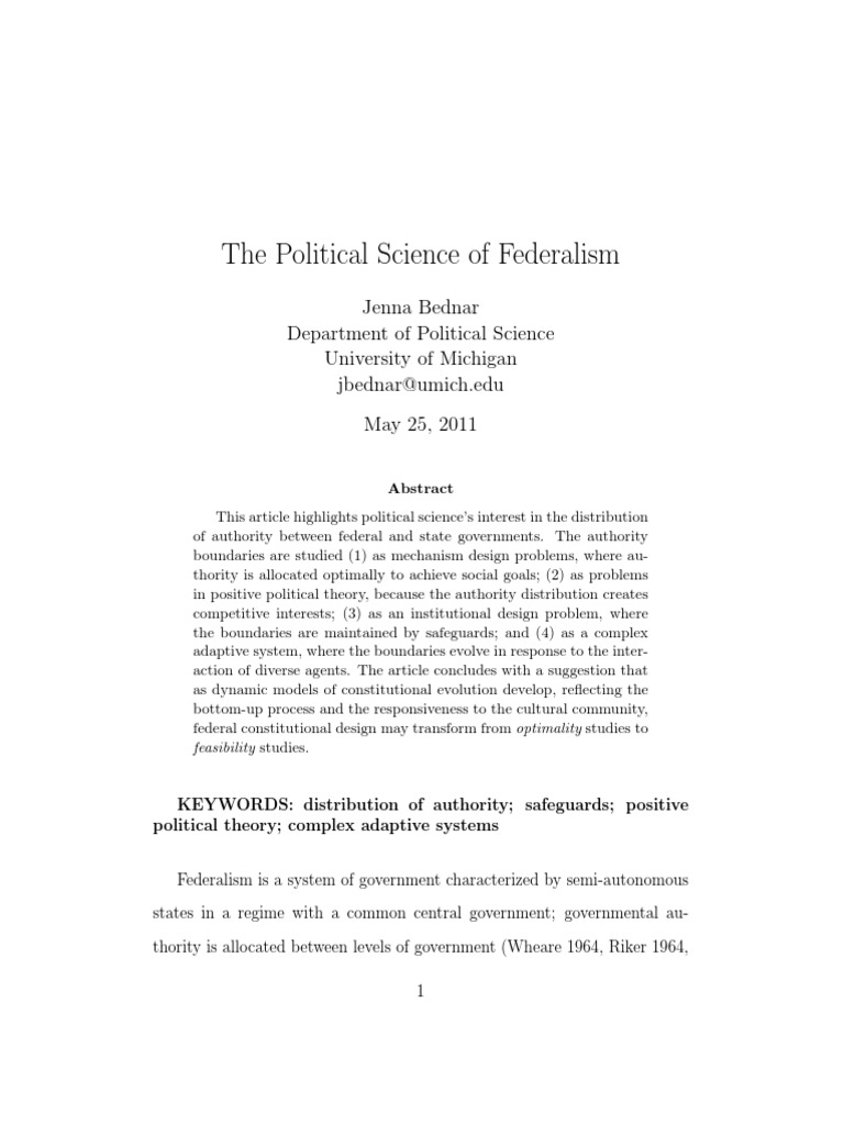 federalism essays