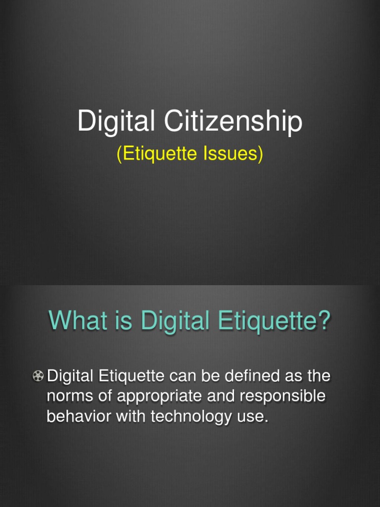 Digital Etiquette PDF Etiquette Social Psychology