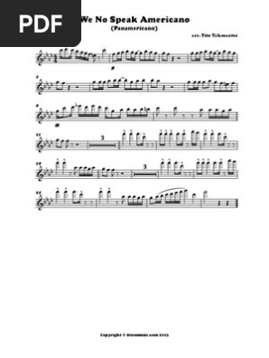 We No Speak Americano Elementary Organology Saxophone