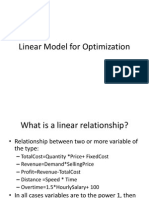 Linear Model For Optimization