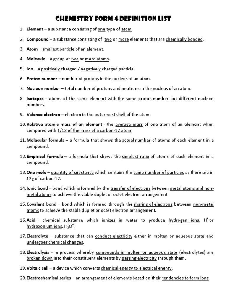 70482340 Form 4 Chemistry Definition List Atoms Ion