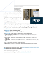 Tensile Testing: ASTM and Other Test Standards For Tensile Strength Testing of Materials