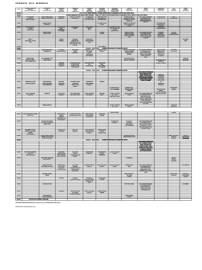 Cultural Arts Festival Schedule | PDF | Philippines | Entertainment
