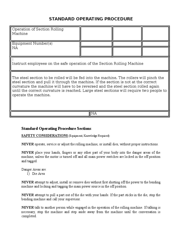 Section Rolling Safety Guide | PDF | Business | Technology & Engineering