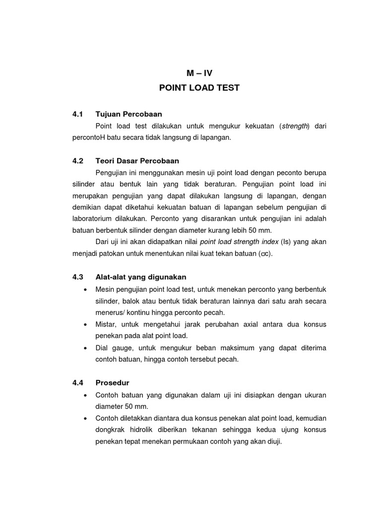 Uji Kekuatan Batu dengan Point Load Test | PDF | Sains & Matematika