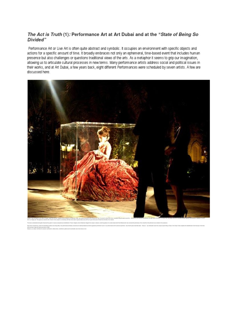 Performance Art | PDF | Performance Art | Theatre