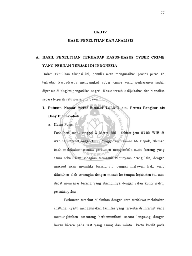 Analisis Kasus Cyber Crime di Indonesia | PDF | Hukum | Komputer