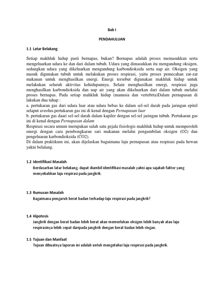 Laporan Biologi Respirasi