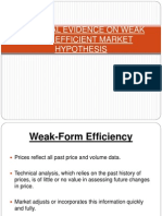 Empirical Evidence On Weak Form Efficient Market Hypothesis